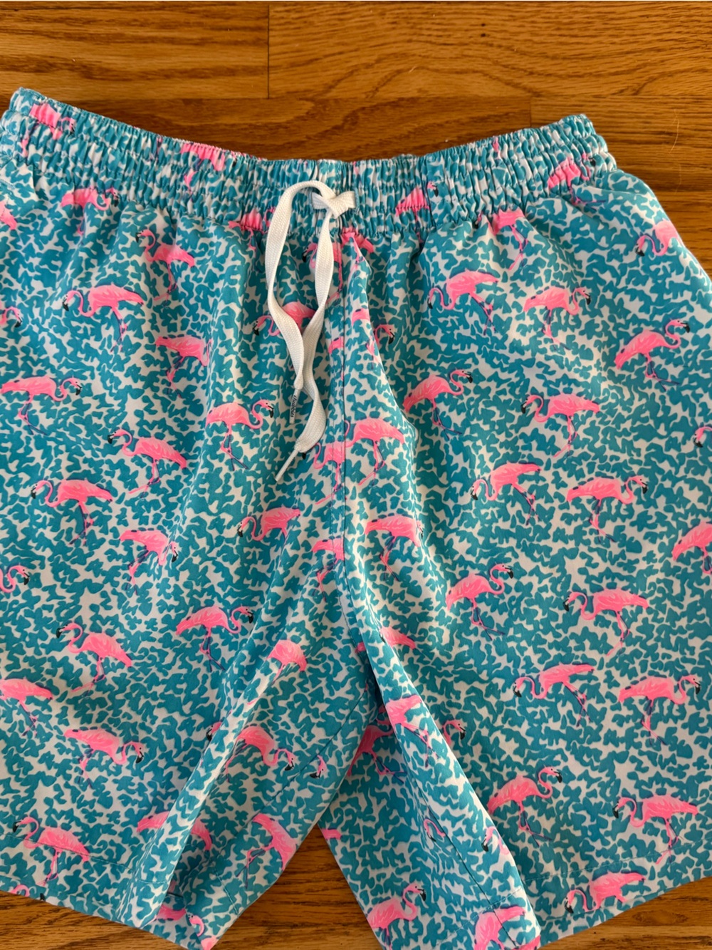 Chubbies Blue/Pink Flamingo Swim Trunks Size Medium